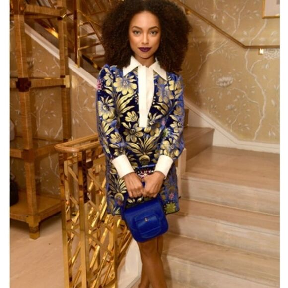 Tory Burch Thelma Cosmic Floral Velvet Dress - Picture 5 of 5